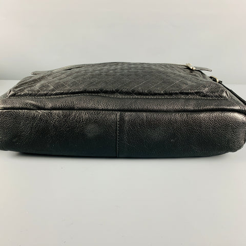 CHRISTIAN LACROIX Black Pebble Grain Leather Tote Bag