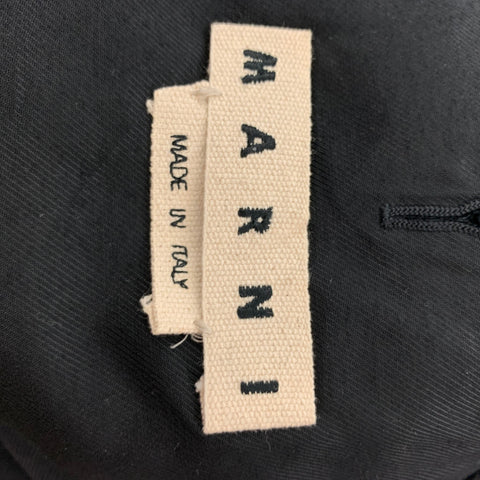 MARNI Size 38 Black & Grey Window Pane Wool Notch Lapel Sport Coat