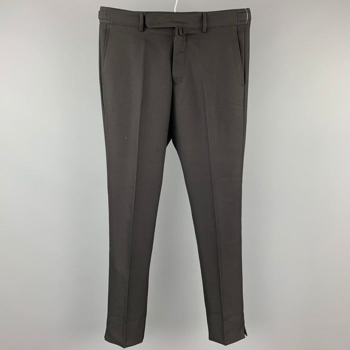 GUCCI Size 30 Black Polyester / Wool Button Fly Dress Pants
