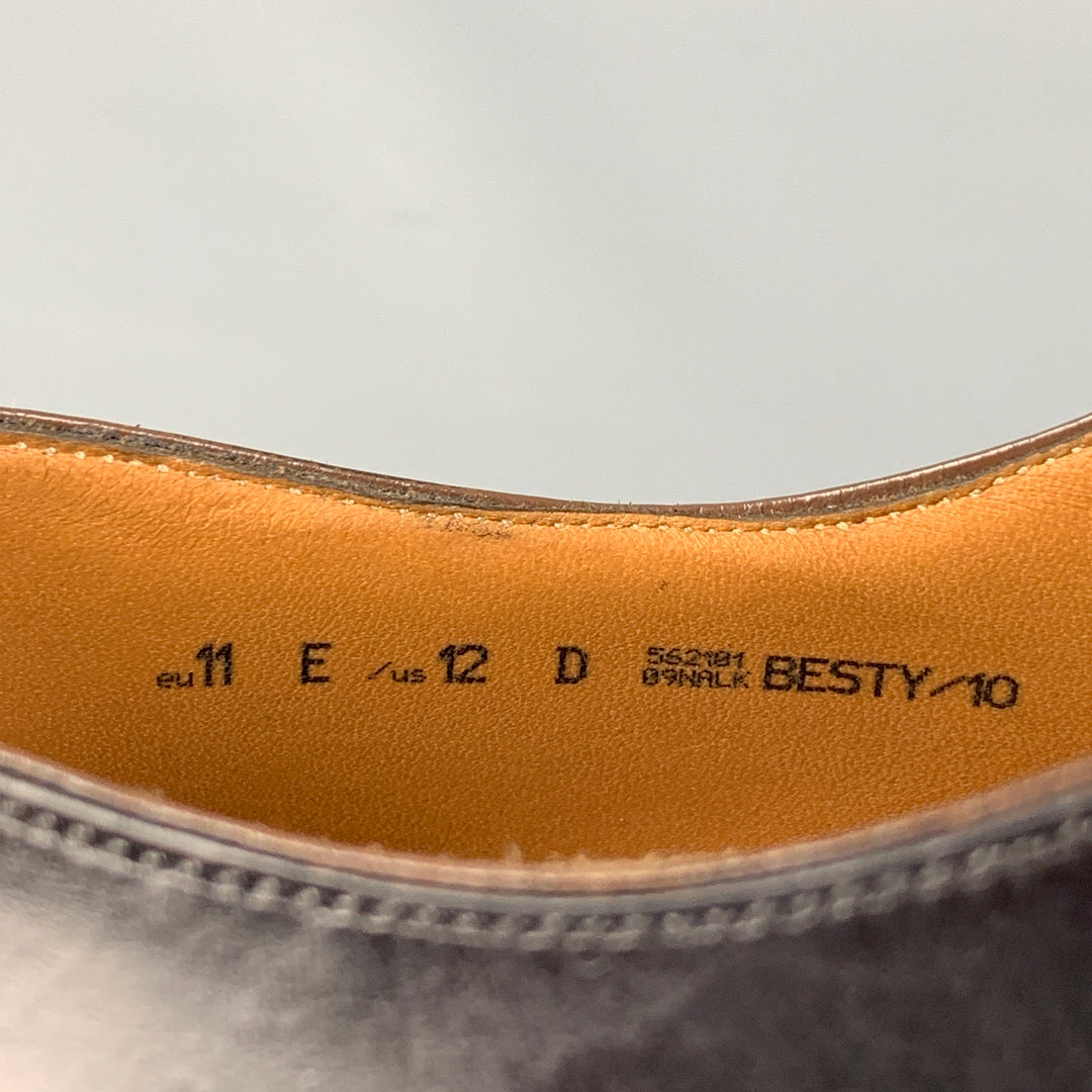 BALLY Size 12 Black Leather Lace Up Besty Shoes