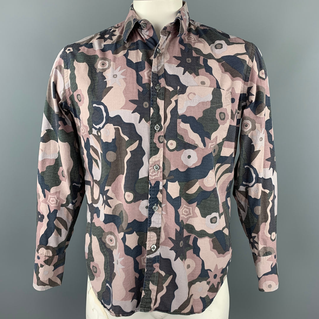 PS by PAUL SMITH Size L Rose Print Cotton Button Up Long Sleeve Shirt