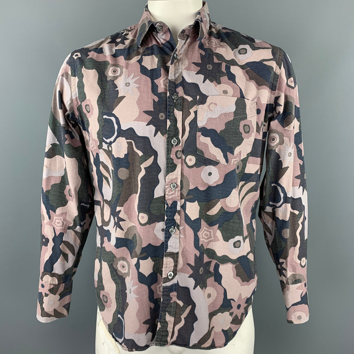 PS by PAUL SMITH Size L Rose Print Cotton Button Up Long Sleeve Shirt