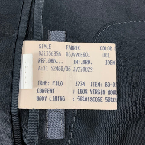 JOHN VARVATOS Size 36 Black Wool Notch Lapel Sport Coat