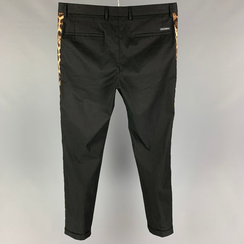 DOLCE & GABBANA Size 32 Black Cotton Zip Fly Dress Pants
