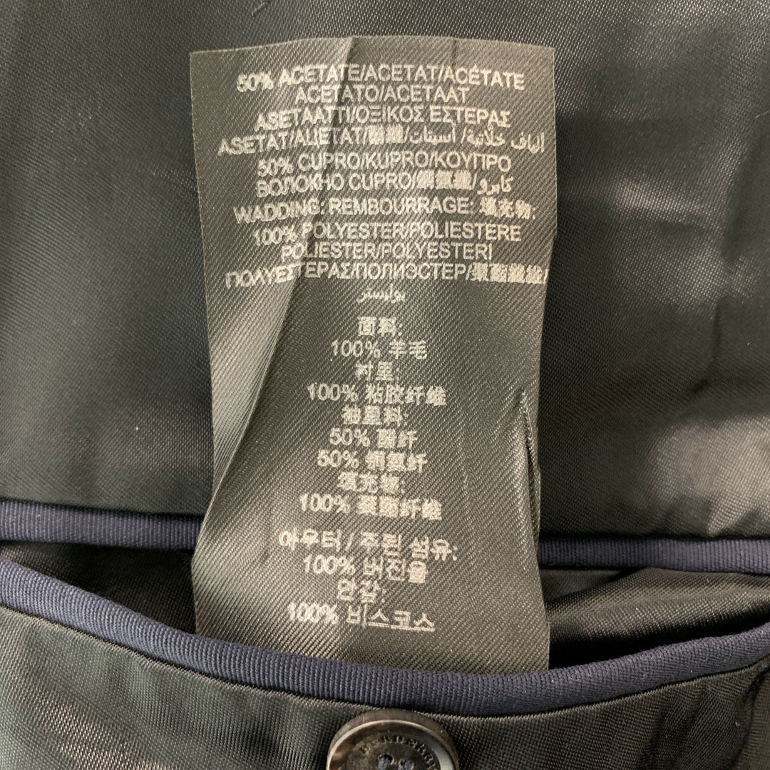 BURBERRY PRORSUM Chest Size 40 Regular Navy Blue Virgin Wool Tuxedo Sport Coat