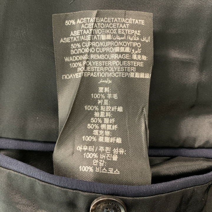 BURBERRY PRORSUM Chest Size 40 Regular Navy Blue Virgin Wool Tuxedo Sport Coat