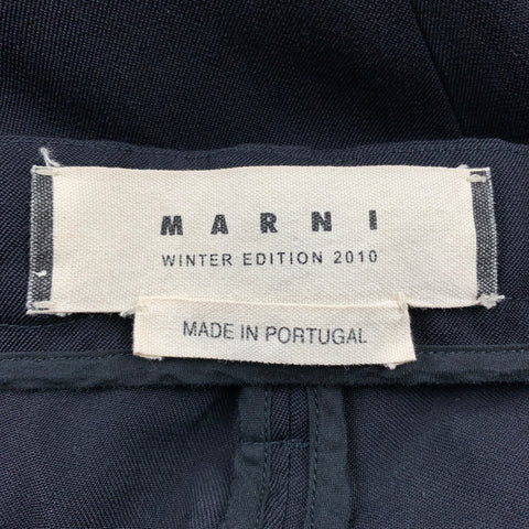 Pantalon décontracté skinny en laine vierge avec patch tricoté noir taille 2 MARNI