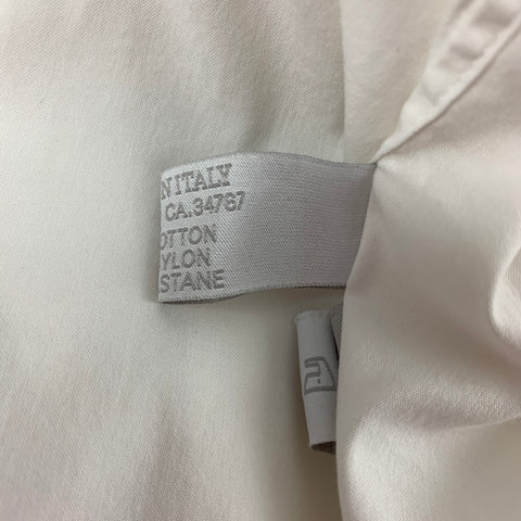 PRADA Size M White Cotton Pointed Collar Long Sleeve Shirt