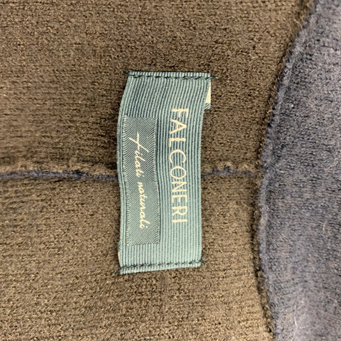 FALCONERI Talla 38 Abrigo deportivo de nailon y lana azul marino con un solo botonadura