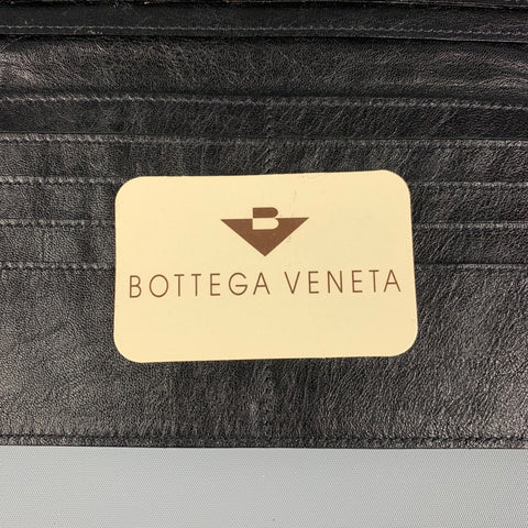 Vintage BOTTEGA VENETA Black Woven Leather Wallet