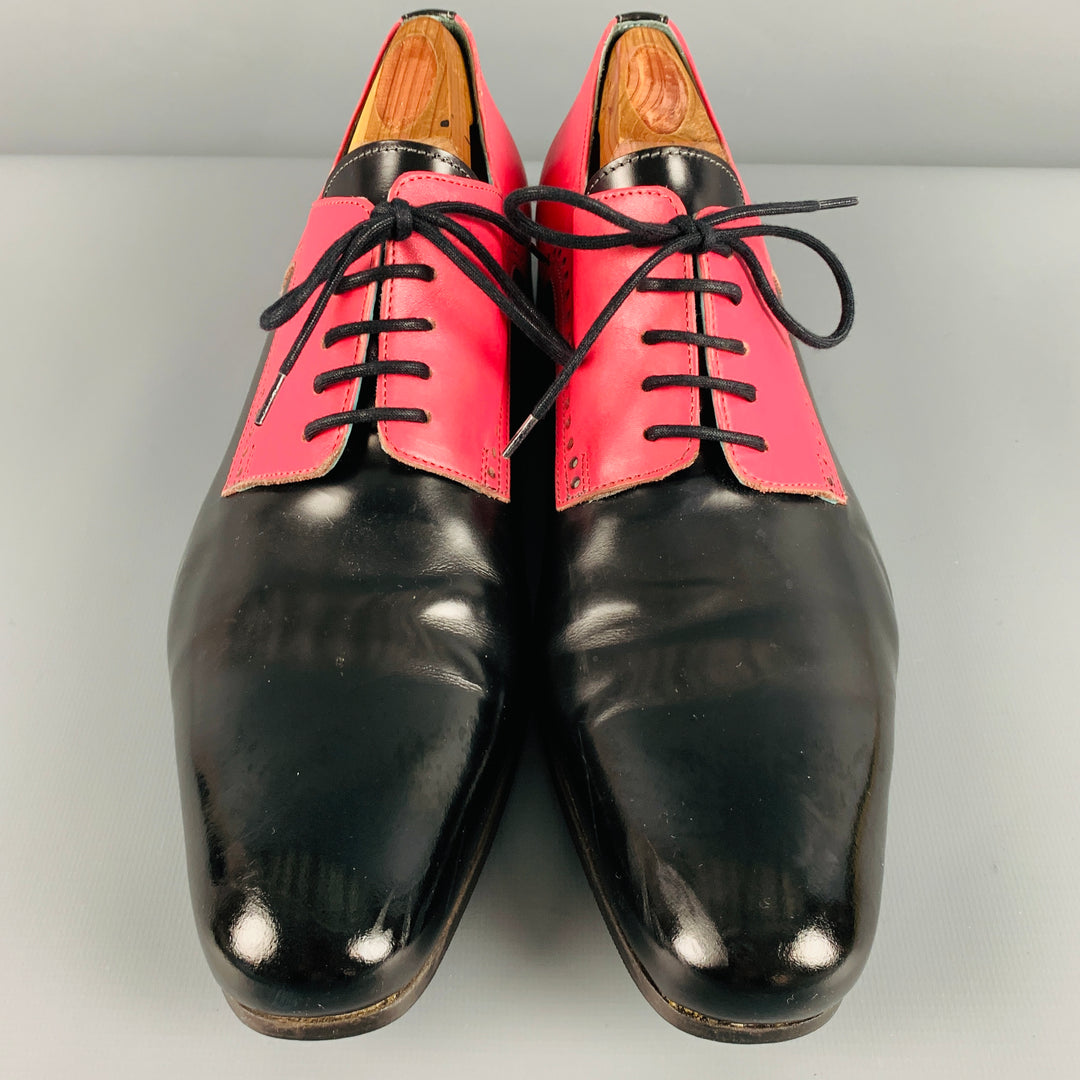 pink and black dress shoes Dallas Manmade Wingtip Croco/EEL Print Brogue Dress Shoes, Mustard / 11 main image 1