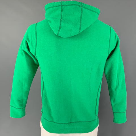 BIANCA CHANDON Size M Green Logo Cotton Hooded Sweatshirt