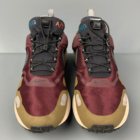 NIKE PEGASUS A/T Size 12 Burgundy Olive Color Block Sneakers