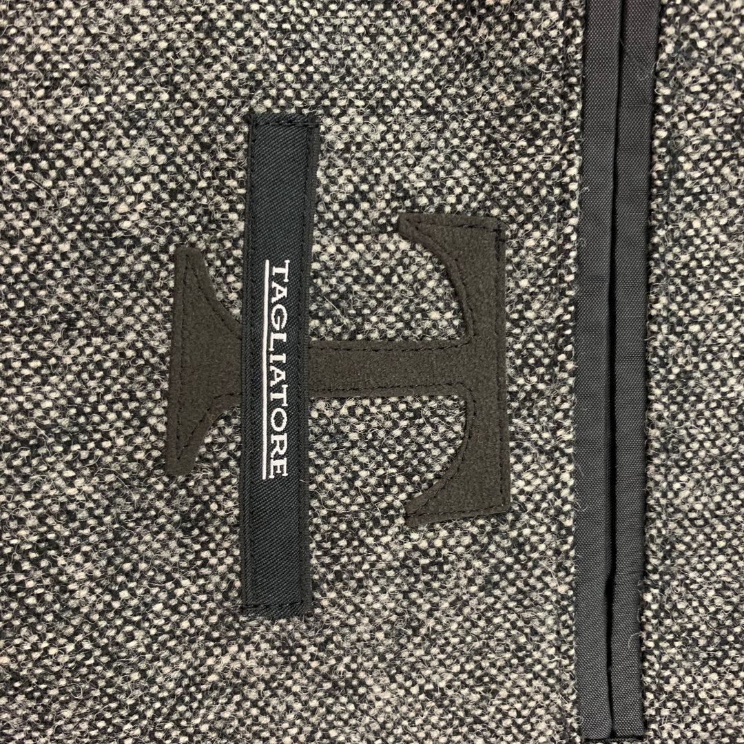 TAGLIATORE Size 36 Grey Black Nailhead Wool Notch Lapel Jacket