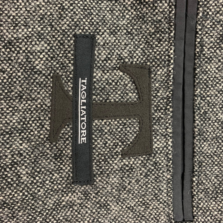 TAGLIATORE Size 36 Grey Black Nailhead Wool Notch Lapel Jacket