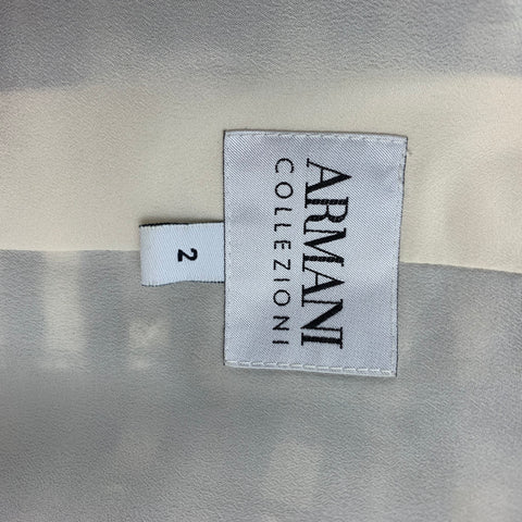 ARMANI COLLEZIONI Taille 2 Veste Jacquard Marine &amp; Blanc