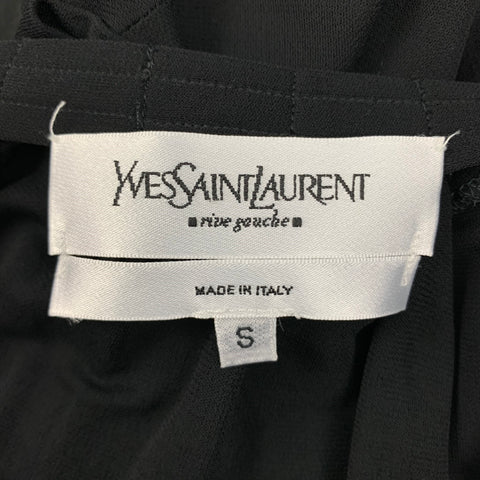 YVES SAINT LAURENT Size S Black Viscose Long Sleeve Cocktail Dress