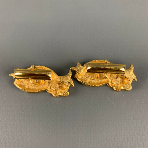 VINTAGE Gold Fish Metal Cuff Links