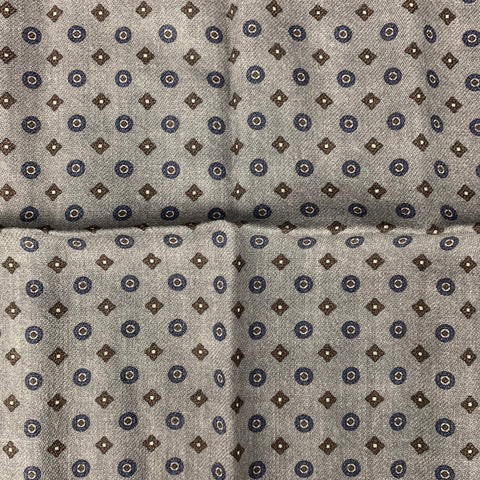 RODA Gray & Brown Abstract Wool Pocket Square