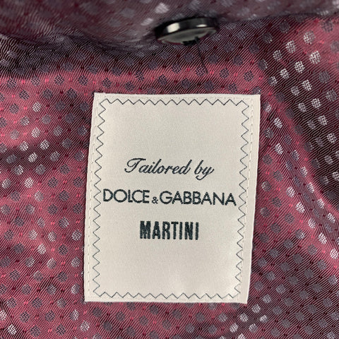 DOLCE & GABBANA Martini Size 34 Burgundy Silk Shawl Lapel Suit