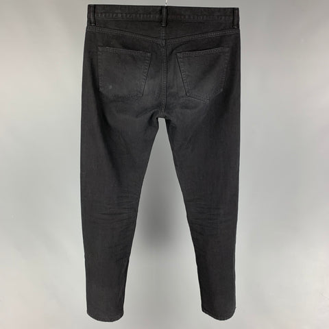 JOHN ELLIOTT Size 33 Black Cotton Button Fly Jeans