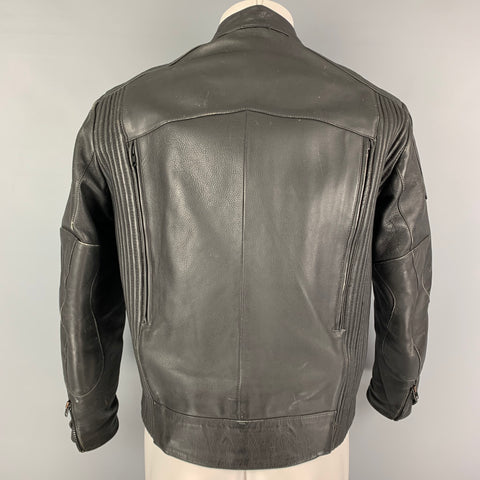WENDEL Size M Black Leather Motorcycle Jacket