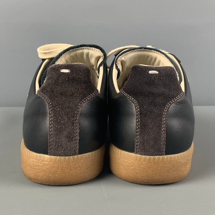 MAISON MARTIN MARGIELA Size 11 Black Brown Low Top Replica Sneakers