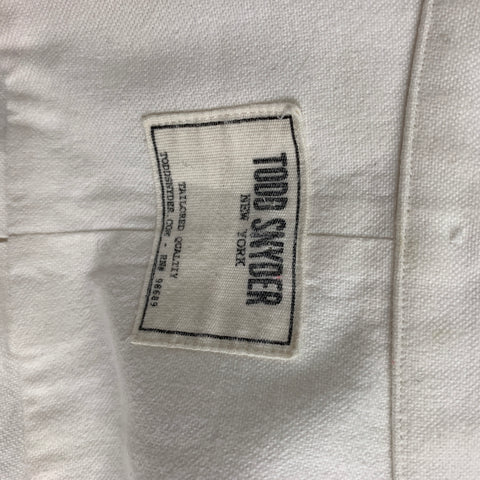 TODD SNYDER Size XL White Cotton Button Down Long Sleeve Shirt