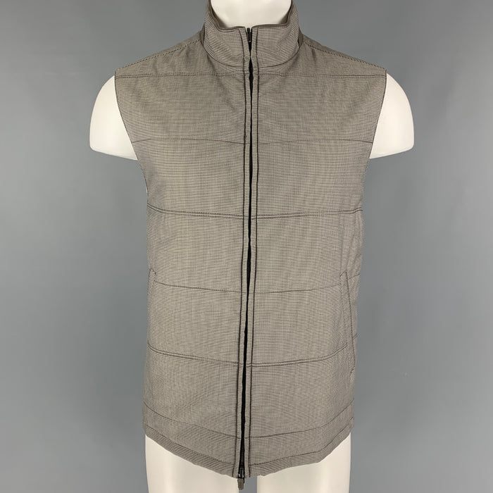 ERMENEGILDO ZEGNA Size 42 Taupe Grey Quilted Wool Silk Reversible Vest