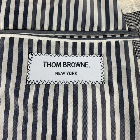 THOM BROWNE Size 50 Regular Black & Beige Checkered Wool Blend Sport Coat