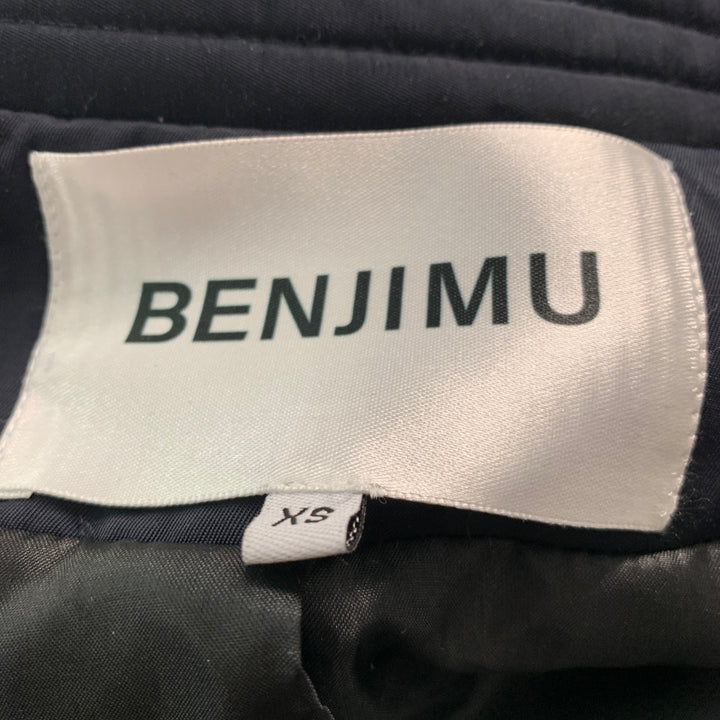 BENJIMU Size XS Navy Cotton Kimono Coat