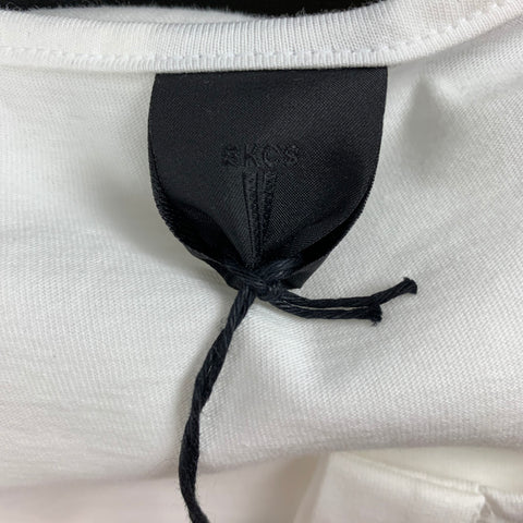 BLACK CIRCUS Taille XXL T-shirt Henley en coton blanc