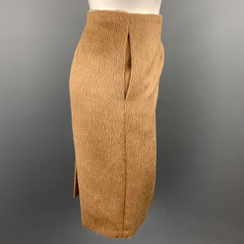 SUSAN GRAF Taille 10 Jupe crayon en cheveux de chameau beige