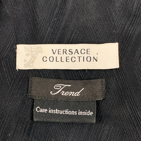 VERSACE COLLECTION Trend Size S Black Rhombus Cotton Button Up Long Sleeve Shirt