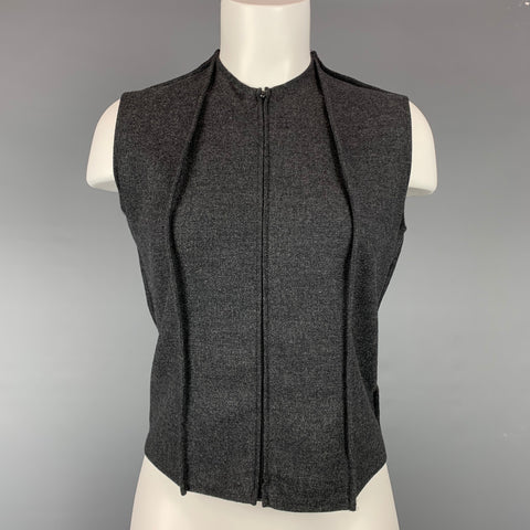 MAISON MARGIELA Taille 8 Gilet zippé en laine mélangée gris chiné