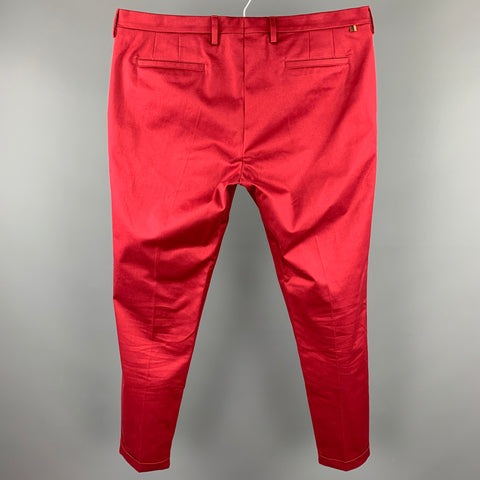 PAUL SMITH Size 36 Burgundy Cotton Zip Fly Dress Pants