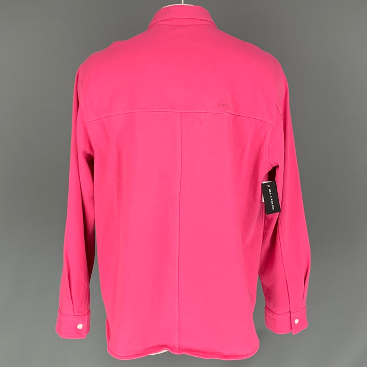 ALEXANDER WANG Size XL Pink Solid Cotton Oversized Long Sleeve Shirt