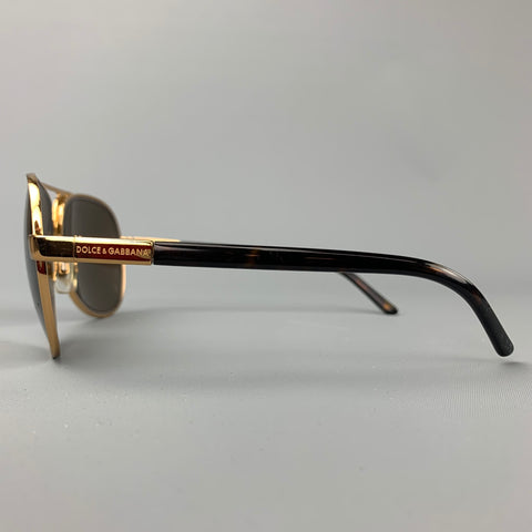 DOLCE & GABBANA Gold Metal Aviator Sunglasses