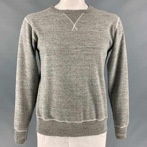 BUZZ RICKSON &amp; CO. INC. Sudadera con cuello redondo de algodón gris jaspeado talla L