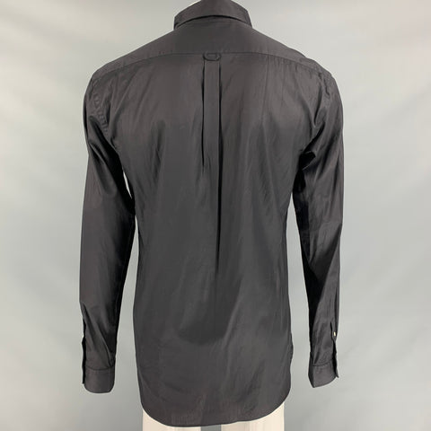 OVADIA & SONS Size XL Black Solid Cotton Button Down Long Sleeve Shirt