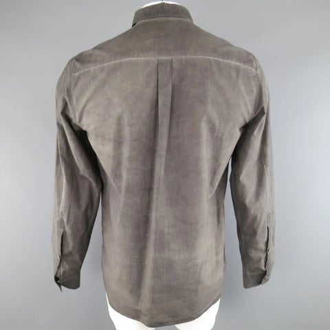 FORME 3’3204322896  Size S Charcoal Washed Dyed Cotton Long Sleeve Shirt FORME 3’3204322896