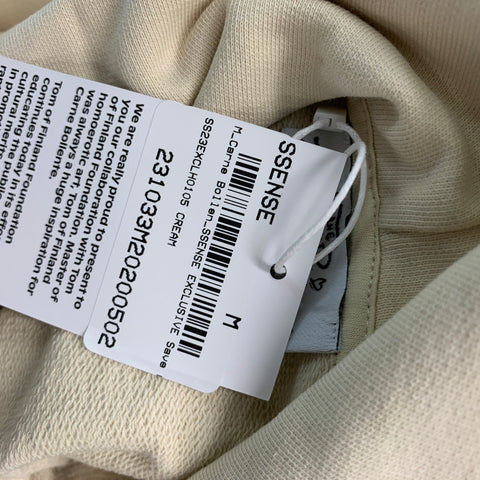 CARNE BOLLENTE Size M Beige Grey Graphic Cotton Hooded Sweatshirt