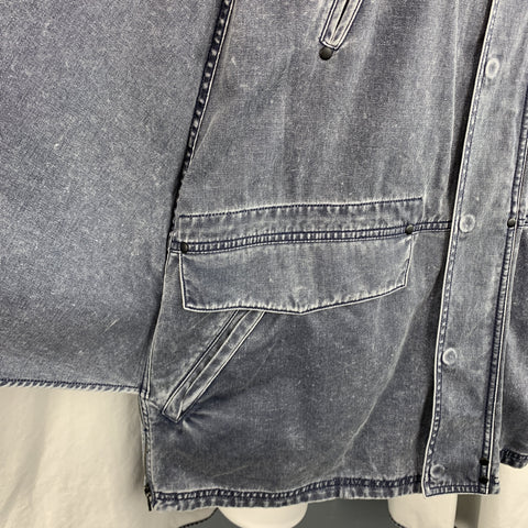3.1 PHILLIP LIM S Washed Denim Look Cotton Hooded Cape Parka