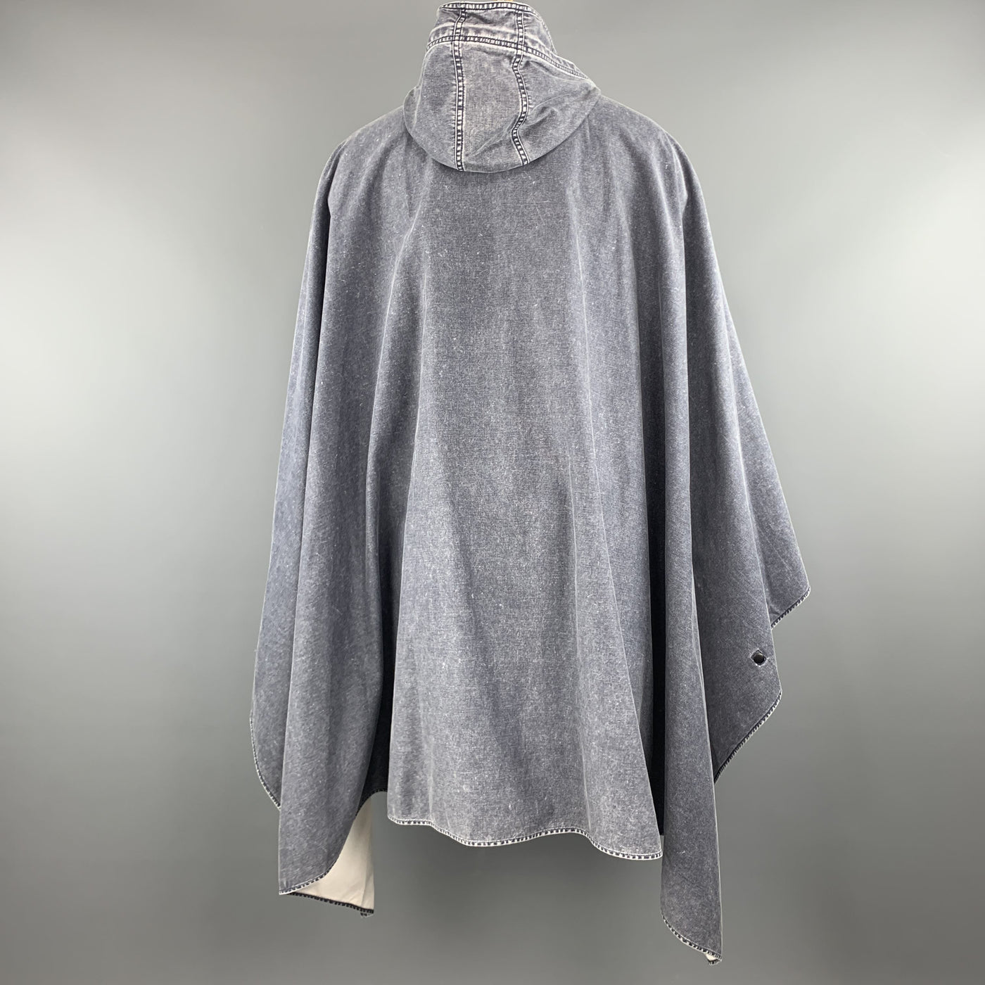 3.1 PHILLIP LIM S Washed Denim Look Cotton Hooded Cape Parka
