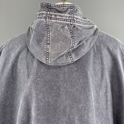 3.1 PHILLIP LIM S Washed Denim Look Cotton Hooded Cape Parka