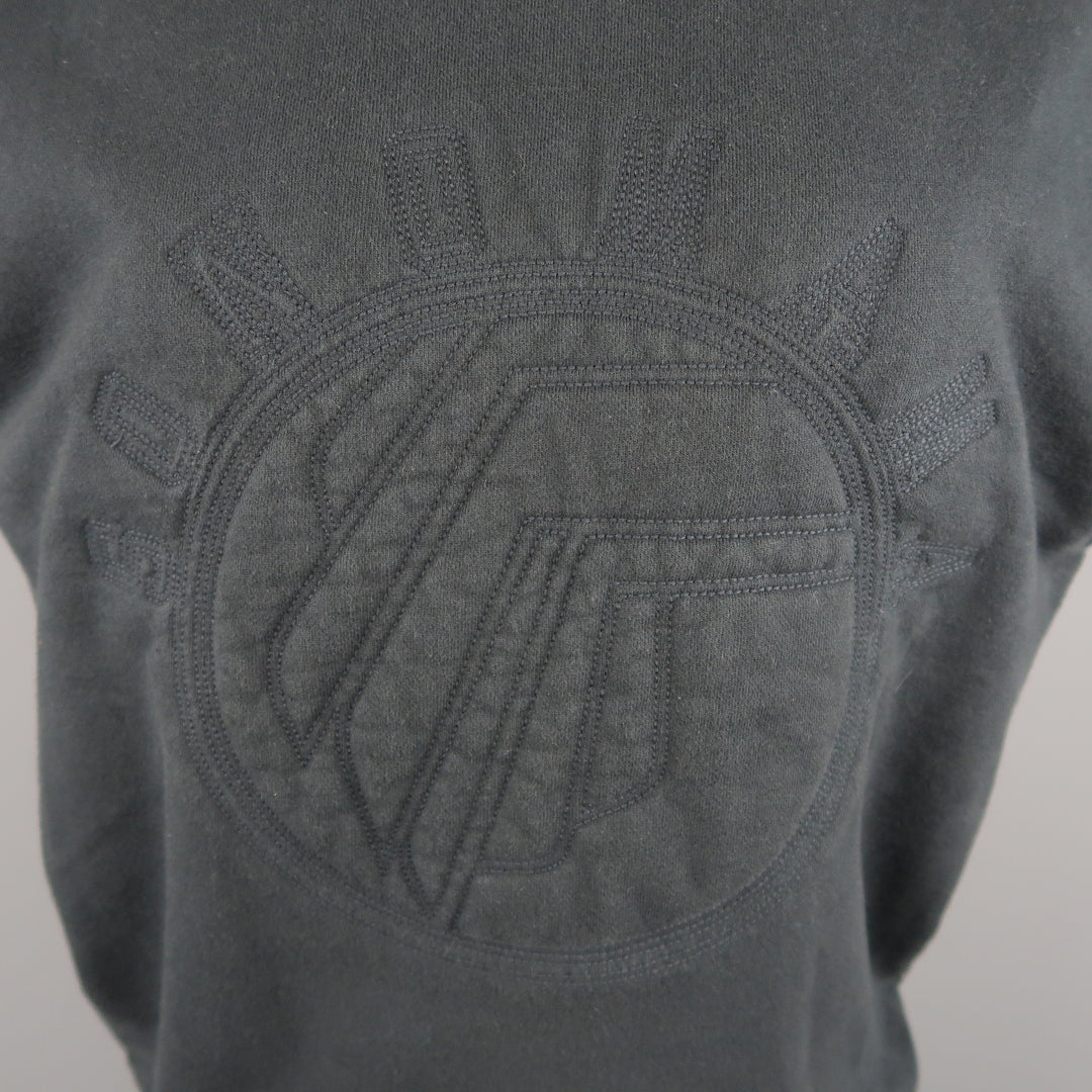 3.1 PHILLIP LIM Size XS Black Embroidery Cotton Sleeveless Pullover Sweater