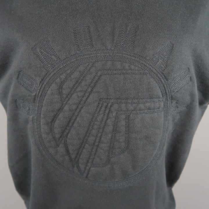 3.1 PHILLIP LIM Size XS Black Embroidery Cotton Sleeveless Pullover Sweater