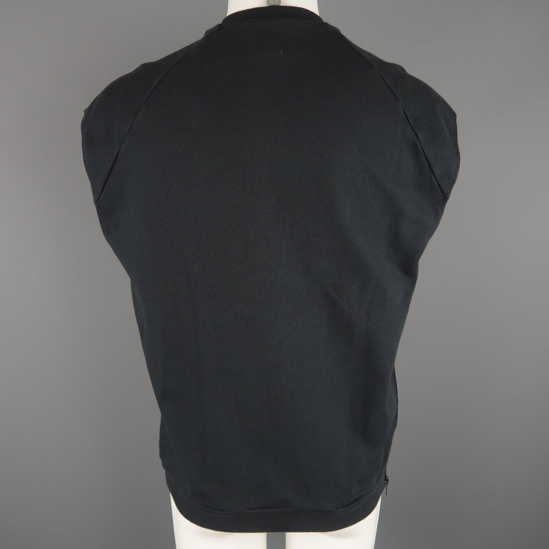3.1 PHILLIP LIM Size XS Black Embroidery Cotton Sleeveless Pullover Sweater