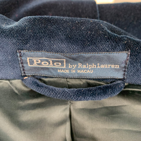 POLO by RALPH LAUREN Size L Navy Cotton Velvet Notch Lapel Sport Coat