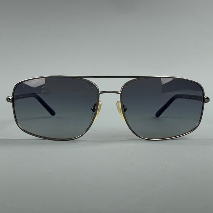 PRADA Gunmetal Tinted Blue Trim Sunglasses